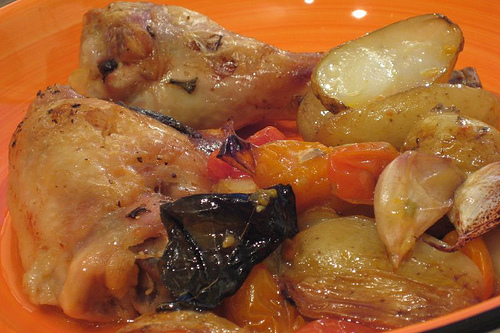 Tender & Crisp Chicken with Sweet Tomatoes